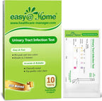Easy@Home 10 Individual Pouch Urinary Tract Infection FSA Eligible Test Strips, UTI Urine Testing Kit for Urinalysis and Detection of Leukocytes and Nitrites- (UTI-10P)