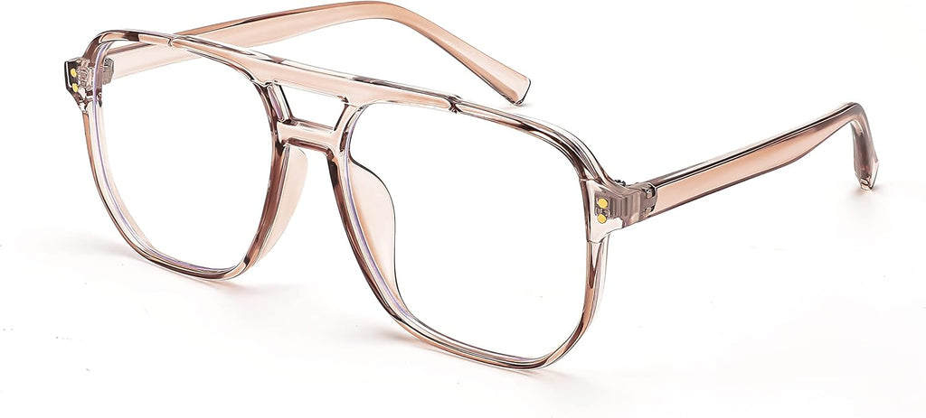 FEISEDY Blue Light Reading Glasses for Woman Men, Fashion Square Pilot Computer Glasses, Anti Eyestrain Glare Readers B0318