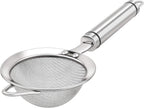3.35inch 304 Stainless Steel Fine Mesh Strainers for Kitchen, Colander-Skimmer with Handle, Metal Sieve Sifters for Food, Rice, Oil, Noodles, Fruits, Vegetable, Tea Strainer