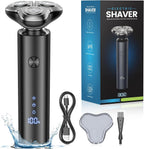 Electric Razor for Men, 4D Floating Rotary Razor, Wet & Dry Waterproof IPX7, USB-C Fast Charging, LED Display, Adaptive Speed Control, Low Noise Cordless Electric Razor with Travel Lock