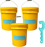 5-Gallon Food-Grade Buckets with Lids — 3-Pack Yellow, BPA-Free, Heavy-Duty Plastic, Metal Handle with Grip, Includes Free Opener Too