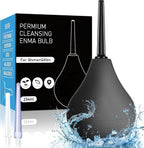 Anal Douche for Men 224ML- Enema Bulb 8 oz Reusable Douche Enema Kit with 3 Replaceable Nozzle ，Analdouche Enema Bulb for Personal Hygiene(Black)