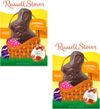 Russell Stover Caramel Filled Chocolate Bunny - Pack of 2 - Perfect for Easter Baskets and Egg Hunts - Delicious Classic Treat for Everyone - Bring Joy This Holiday