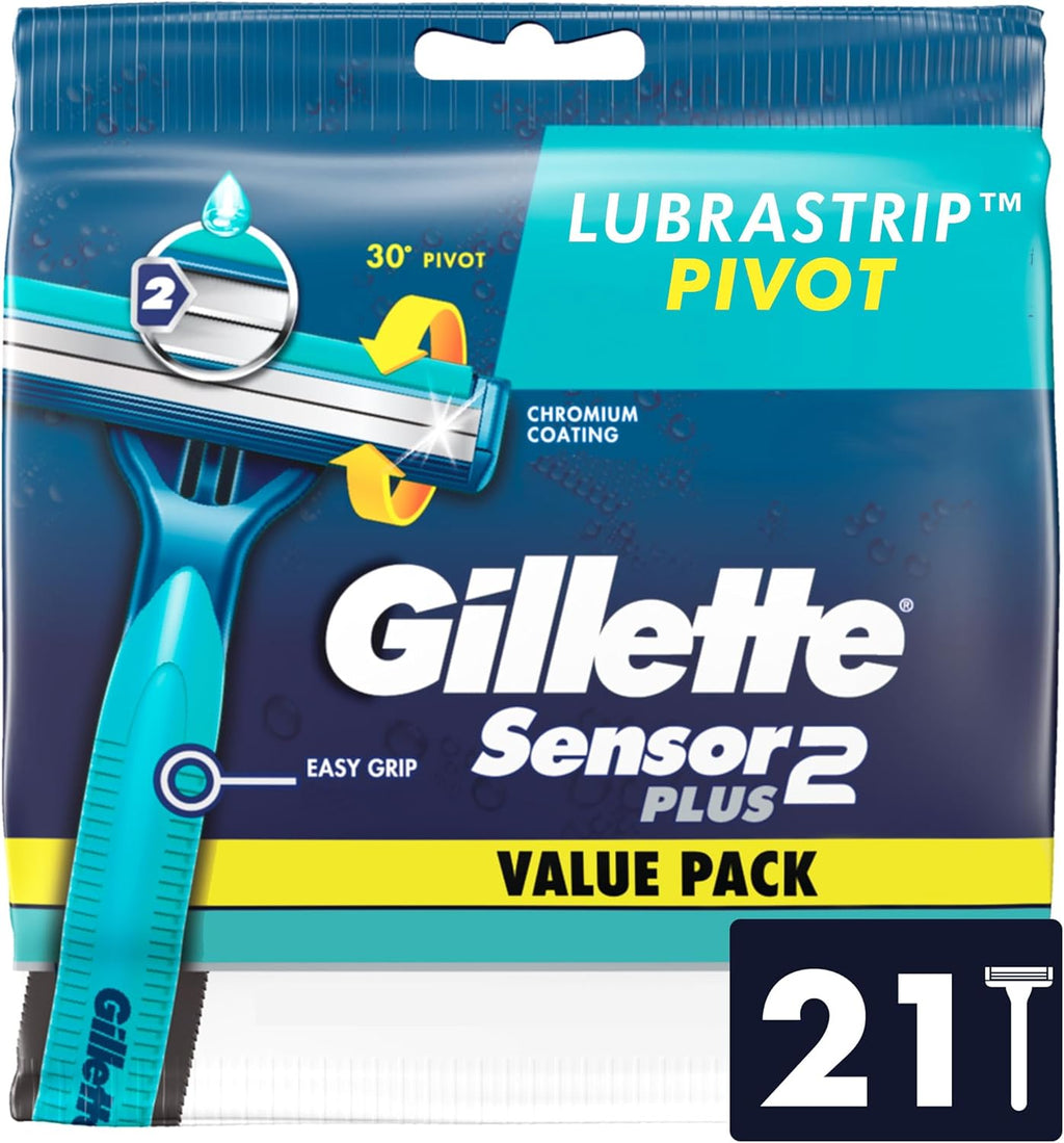 Sensor2 Plus Pivot Men's Disposable Razor, 21 Razors