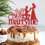 Will You Marry Me cake topper ，suitable for Engaged Cake Topper， Wedding Cake Topper, Bridal Shower -Engagement Wedding Party Decorations Supplies