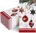 100 PCS Christmas Balls Disposable Paper Napkins, Xmas Pine Cone Needle Bathroom Hand Towels Decorative Dinner Guest Napkin, Winter Holiday Snowflake Kitchen Dinning Table Party Decor 8 x 4 In