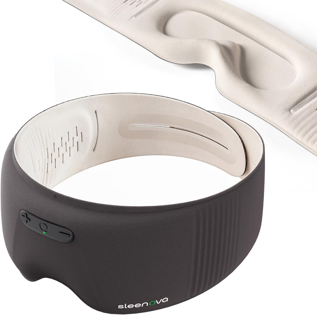 Sleenova Sleep Eye Mask with Bluetooth Headphones - Side Sleeper Optimized with Integrated Offline Audio for Phone-Free Use - 3 Modes for Rest, Nap & Travel