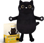 Microwave Heating Pad for Cramps Pain Relief, 16 * 12'' Moist Microwavable Period Menstrual Heating Pads for Cramps, Back, Neck Shoulder and Knee, Cute Stuffed Animal Heating Pad - Black Cat