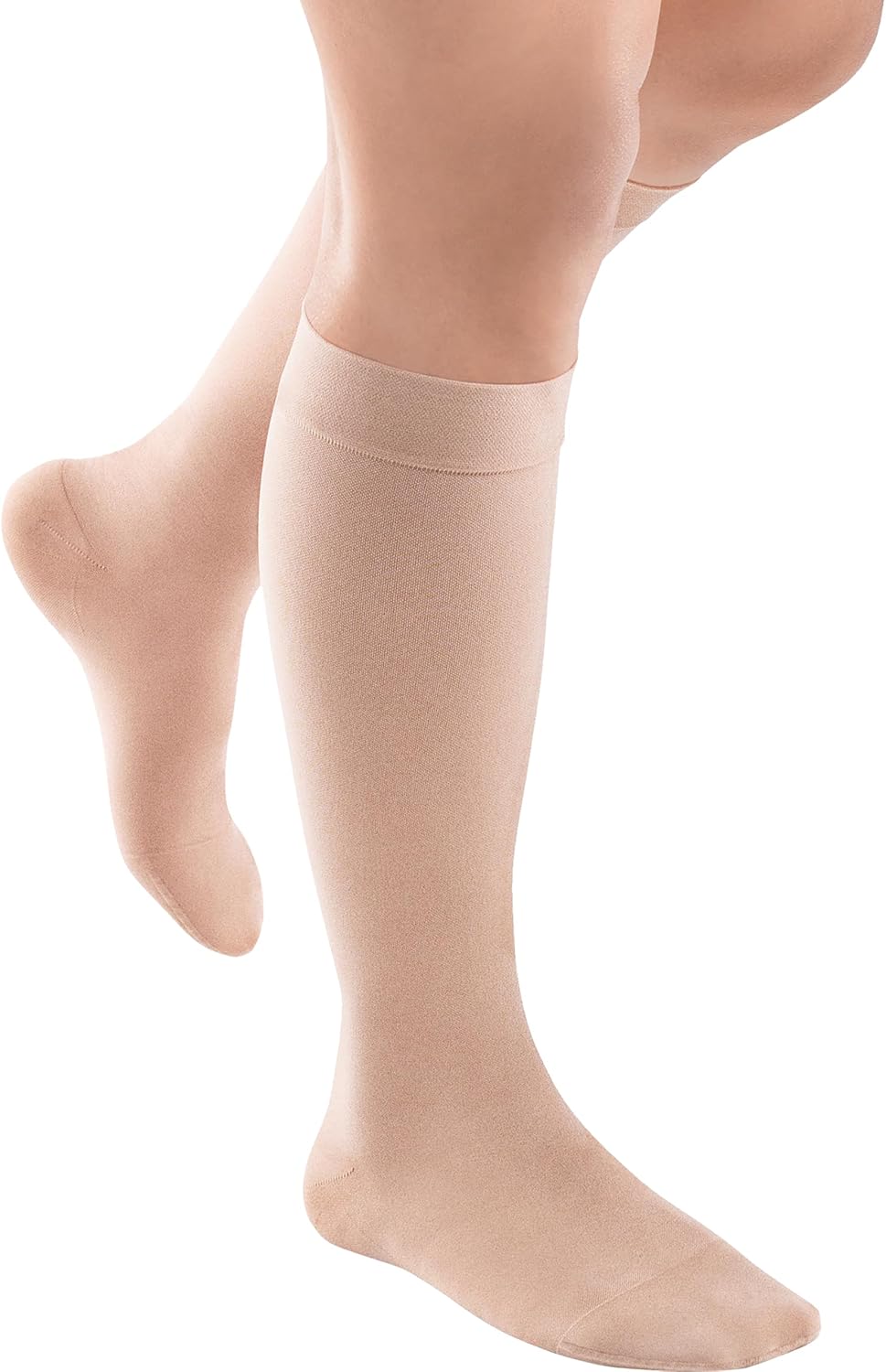 JOBST ACTIVA Opaque 15-20 mmHg Compression Socks for Women and Men, Knee High, Closed Toe, Silky Beige, Large