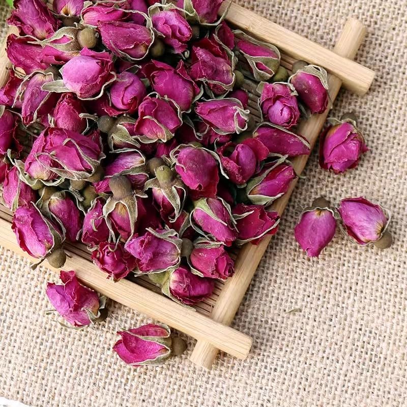 Dried Red Rose Bud Petals, Real Natural Dried Rose Petals 4oz for Bath Tea, Cake, Soap Making, Candle Making, Wedding, Confetti, DIY Crafts Edible (Rosebud4oz)