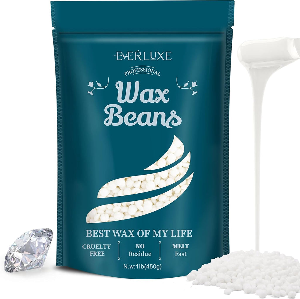 Wax Beads, 1LB Hard Wax Beans for Hair Removal Sensitive Skin, Hard Wax Perfect for Full Body, Brazilian Hard Wax Beads for Bikini waxing
