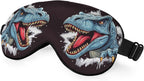 Dinosaur Silk Eye Mask Sleep Mask Tyrannosaurus Rex Beast Roaring Fiercely Black Eye Mask with Adjustable Strap Lightweight for Women Work Travel Night Sleep