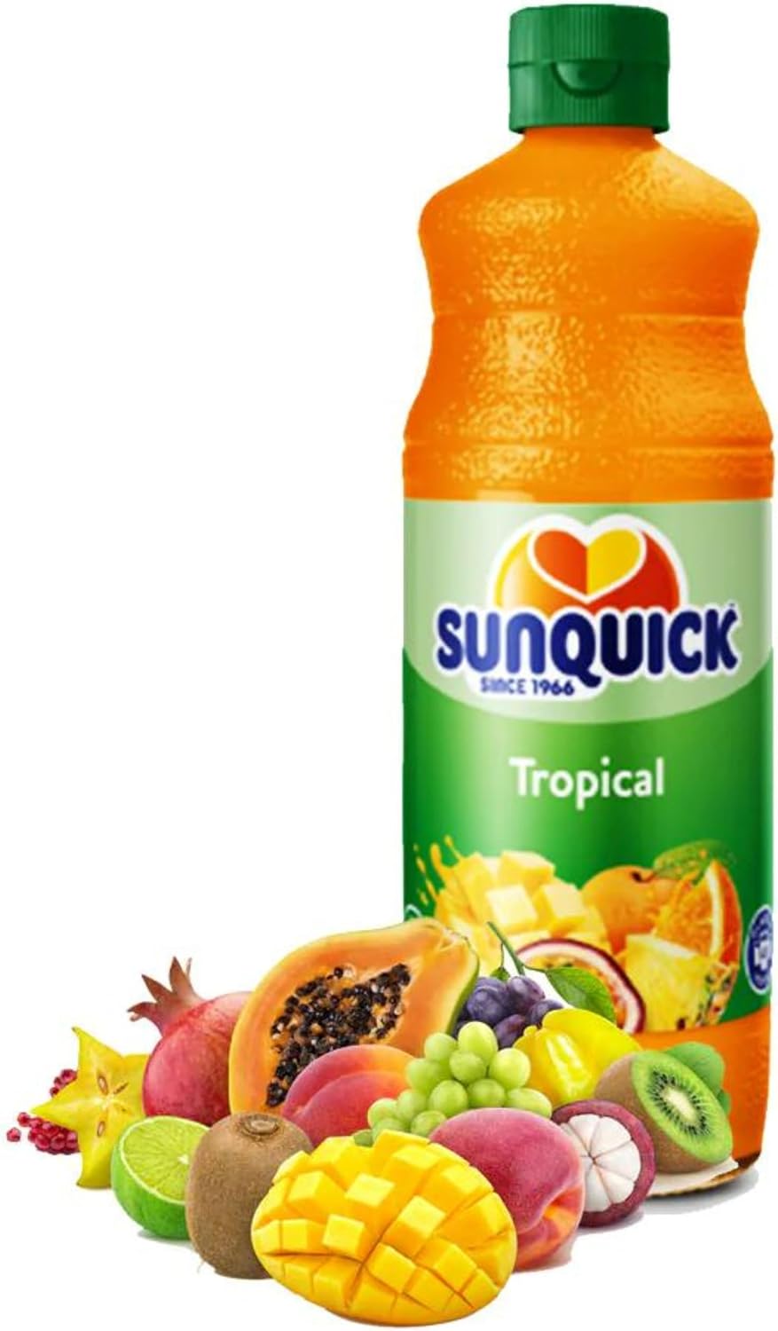 Tropical Fruit Concentrate Juice (Pack Of 1 x 700ml Bottle) Real fruit juice with no added artificial flavors, colors or sweeteners SUNQUICK - JUICE