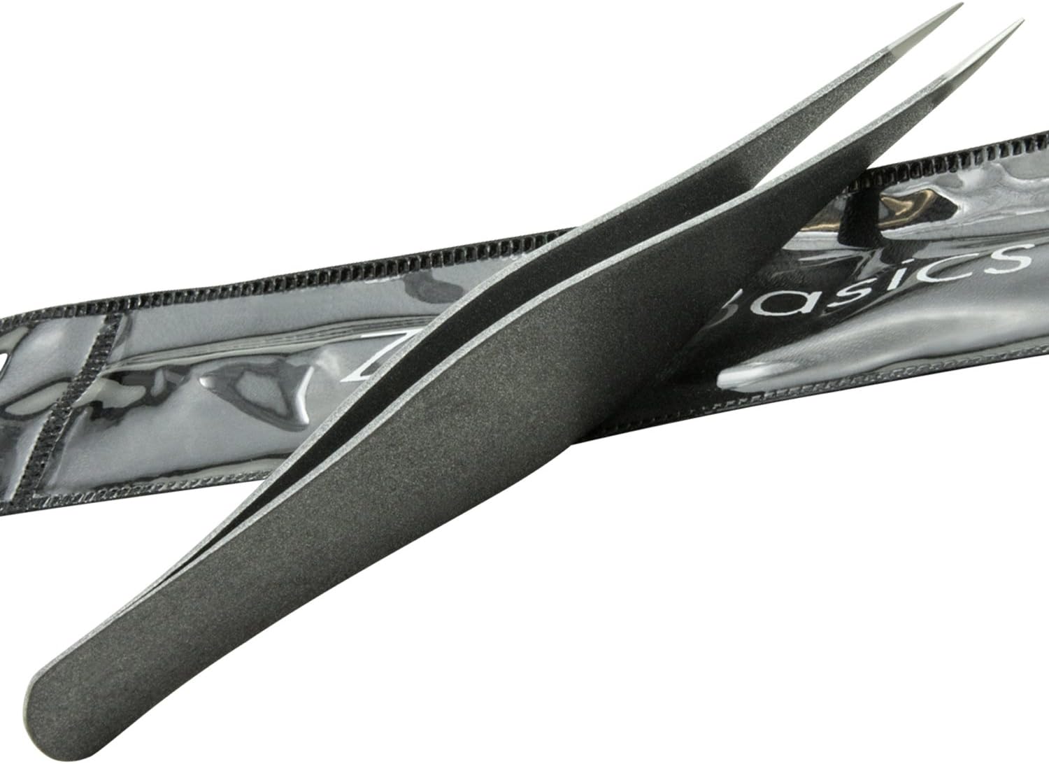 Ingrown Hair Tweezers by Zizzili Basics - Surgical Grade Stainless Steel Fine Pointed Tweezer - Precision Aligned Tips for Splinter, Eyebrow & Facial Hair Removal - with Bonus Tip Guard & Carry Pouch