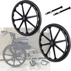 WORDFUN 2 Pcs Wheelchair Wheels Replacement, Rear Wheel for Rollators and Manual Wheelchairs, Antislip Wearresistant Solid Wheel, Tires Wheels Assembly, Silence, Easy to Scroll