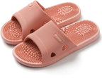Acupressure Massage Slippers for Plantar Fasciitis for Women Acupuncture Slippers Arthritis Neuropathy Pain Relief Non-Slip Massage Sandals Womens Stress Relief Gifts for Bath (US Women 5.5-6, Pink)