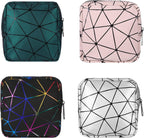 4Pcs Sanitary Napkin Storage Bag, Portable Period Bag for Teen Girls Woman, Pad Pouch Tampon for Purse, Reusable Zipper Period Pouches for Teen School Office Travel Feminine Care Organizer, Diamond