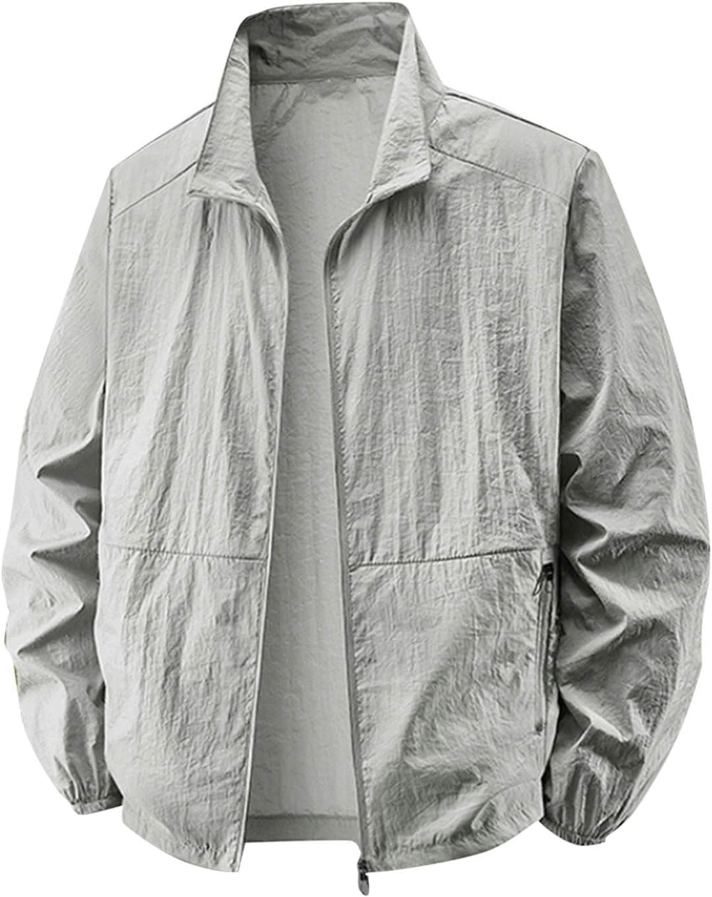 Men's UV Jacket UPF 50+ Sun Protective Zip Up Lightweight Jackets Quick-Dry Fishing Long Sleeve Summer Wear with Pockets