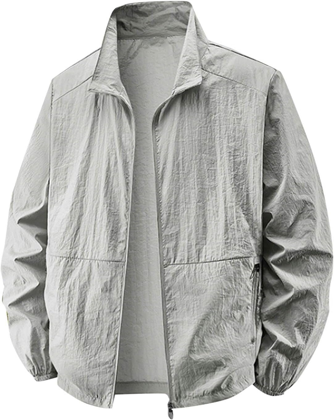 Men's UV Jacket UPF 50+ Sun Protective Zip Up Lightweight Jackets Quick-Dry Fishing Long Sleeve Summer Wear with Pockets