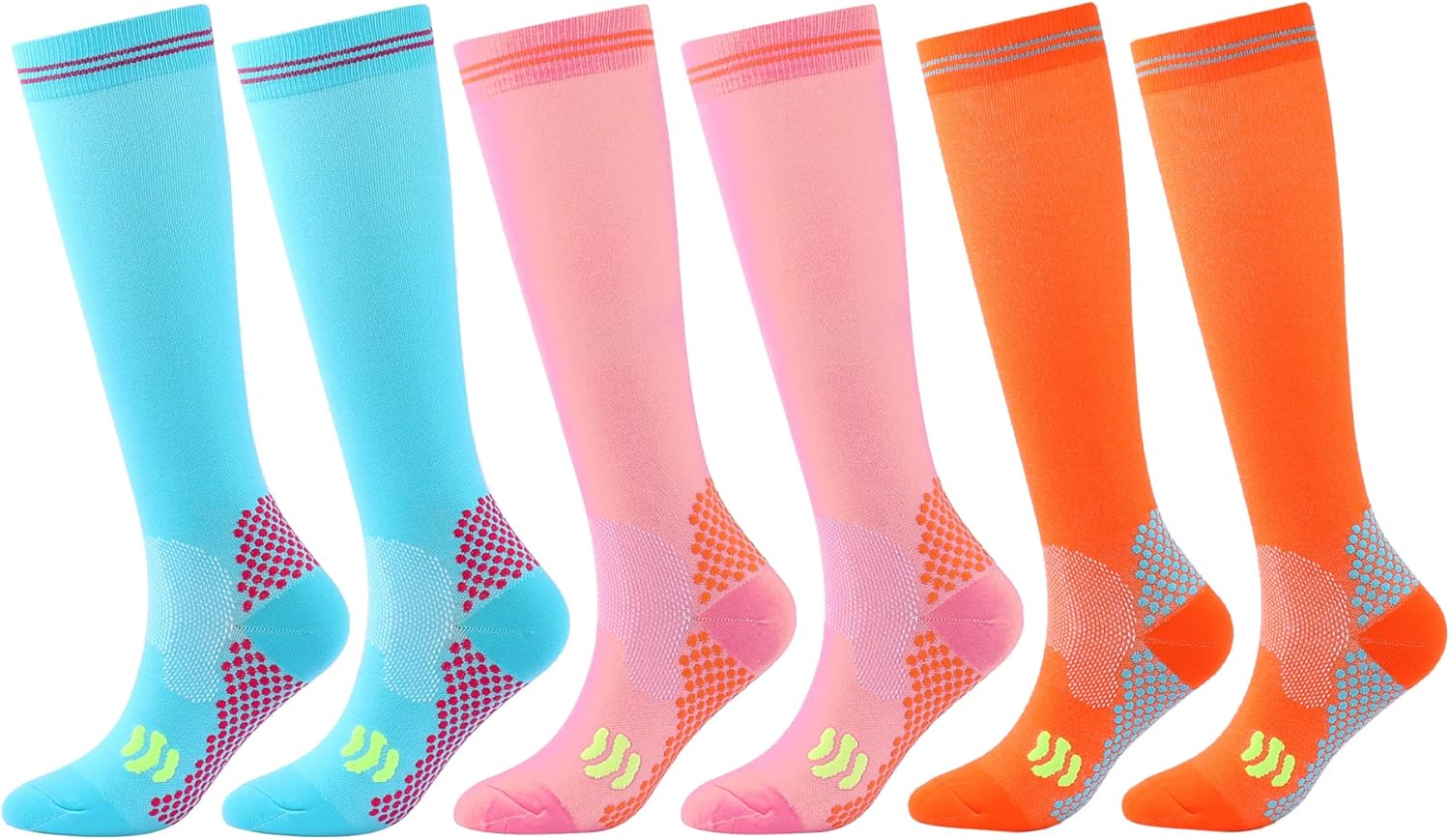 SUJAYU 3 Pairs Compression Socks for Women 20-30 mmhg Knee High, Womens Compression Socks Compression Stockings for Women