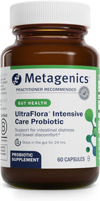 Metagenics UltraFlora Intensive Care Probiotic - 20 Billion CFU Clinically Tested Lactobacillus plantarum 299v* - Supports Digestive Health & Bowel Regularity* - Gluten-Free, Vegetarian - 60 Capsules