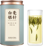 XIXICHA Silver Needle White Tea Loose Leaf Grade AAA Premium Silver Needle Tea Fuding White Tea Baihao Yinzhen Tea 80g/2.82oz 白茶 白毫银针 福鼎白茶 茶叶