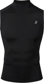 Roadbox Men's Compression Tank Top, Mock Turtleneck Sleeveless Shirt, Fitted Athletic Base Layer for Gym Workout