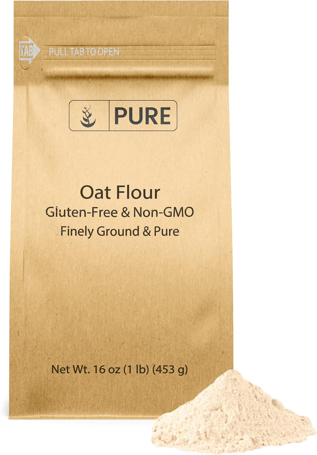 Pure Original Ingredients Gluten Free Oat Flour (1 lb) Finely Ground, Non GMO, Breads & Cakes