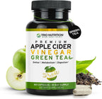 TRIO NUTRITION Apple Cider Vinegar Capsules with Green Tea - Natural Sugar Free Apple Cider Vinegar Pills with the Mother for Body Cleanse, Immune, Weight Management & Metabolism Booster*
