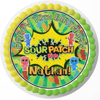 7.5 Inch Edible Cake Topper – Candy Sour Kids Fun Themed Birthday Party Collection of Edible Cake Decorations round