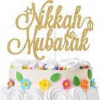 Nikkah Mubarak Cake Topper, Eid Mubarak, Urdu Nikkah, Glittery Desi Wedding/Engagement/Dulhan/Shaadi Party Decorations
