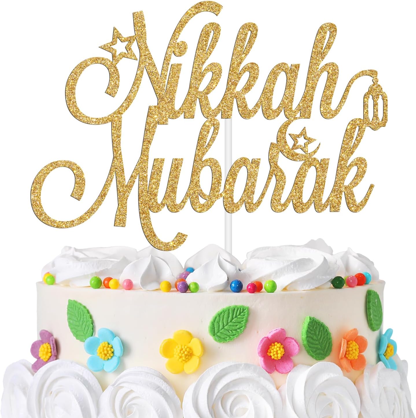 Nikkah Mubarak Cake Topper, Eid Mubarak, Urdu Nikkah, Glittery Desi Wedding/Engagement/Dulhan/Shaadi Party Decorations