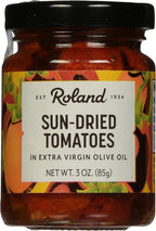 Roland Foods Sun Dried Tomatoes in Extra Virgin Olive Oil, 3 Ounce Jar, Pack of 4