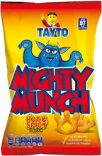 TAYTO Mighty Munch - Hot and Spicy flavour snacks from Ireland (22 x 26g packs)