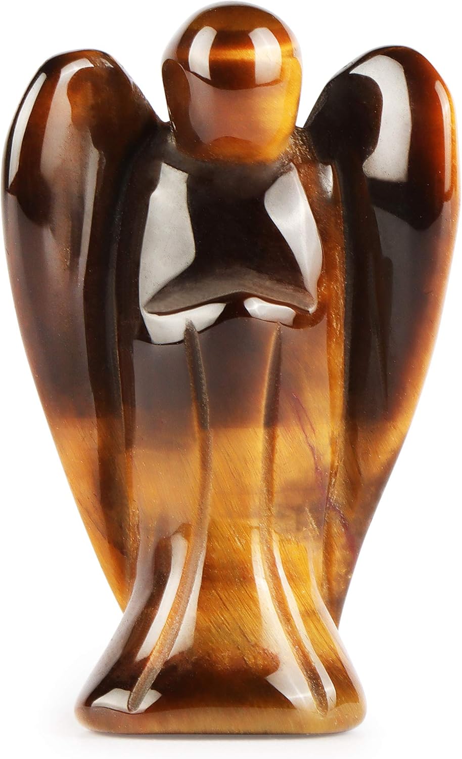 Artistone 2" Tiger Eye Crystal Angel Statue Natural Gemstone Healing Crystals Angel Figurines Pocket Guardian Angel Stones for Your Love Prayer Home Decor Gifts