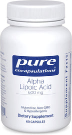 Pure Encapsulations Alpha Lipoic Acid 600 mg - ALA Supplement for Liver Support, Antioxidants, Nerve Health, Cardiovascular Health & Carbohydrate Support - Premium Alpha Lipoic Acid - 60 Capsules