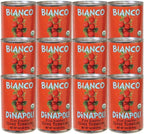 Bianco DiNapoli Organic Fire Roasted Diced Canned Tomatoes, 14.5 Oz (Pack of 12), Vine Ripened California Grown, Perfect for Soups, Sauces, Pasta and More