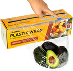 Katbite Plastic Wrap with Removable Slide Cutter, 12inch X 1200 Square Foot, Food Service Clear Film Roll, Thick Enough Stronger Durable Stretch for Daily & Comercial Use