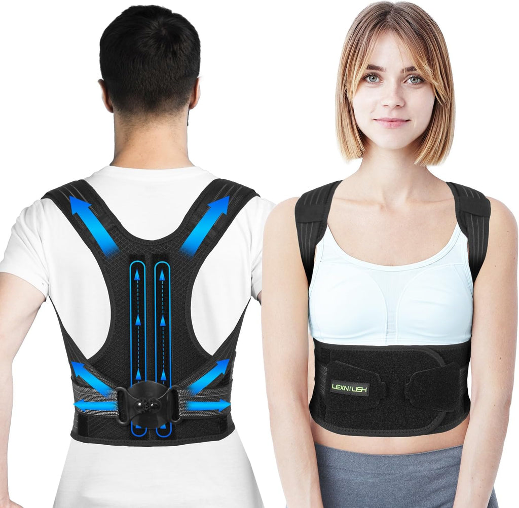 Posture Corrector for Women/Men/Kids, Adjustable Upper Back Brace for Back Pain Relief, Lightweight Posture Support Straightener for Teenagers Boys Girls to Improve Slouch, Prevent Humpback, L