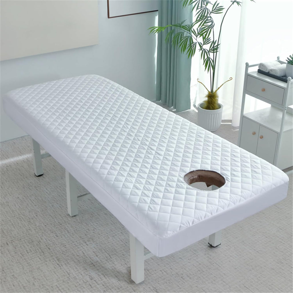 Waterproof Massage Table Fitted Sheet with Face Hole, Spa Bed Cover Sheets Suitable for Beauty, Spa 31.5 * 75 in