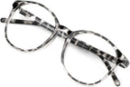 VisionGlobal Blue Light Blocking Glasses for Women Men, Oval Frame Computer Reading Glasses(Leopard,+2.00 Magnification)