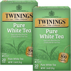 Twinings Pure White Tea Bags - Delicate Caffeinated Tea Made from Fresh White Tea Leaves, Perfect for Hot or Iced Tea, 20 Count (Pack of 2)