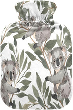 Koala and Leaves Hot Cold Water Bottle with Fleece Cover PVC Hot Water Bag 1 Liter