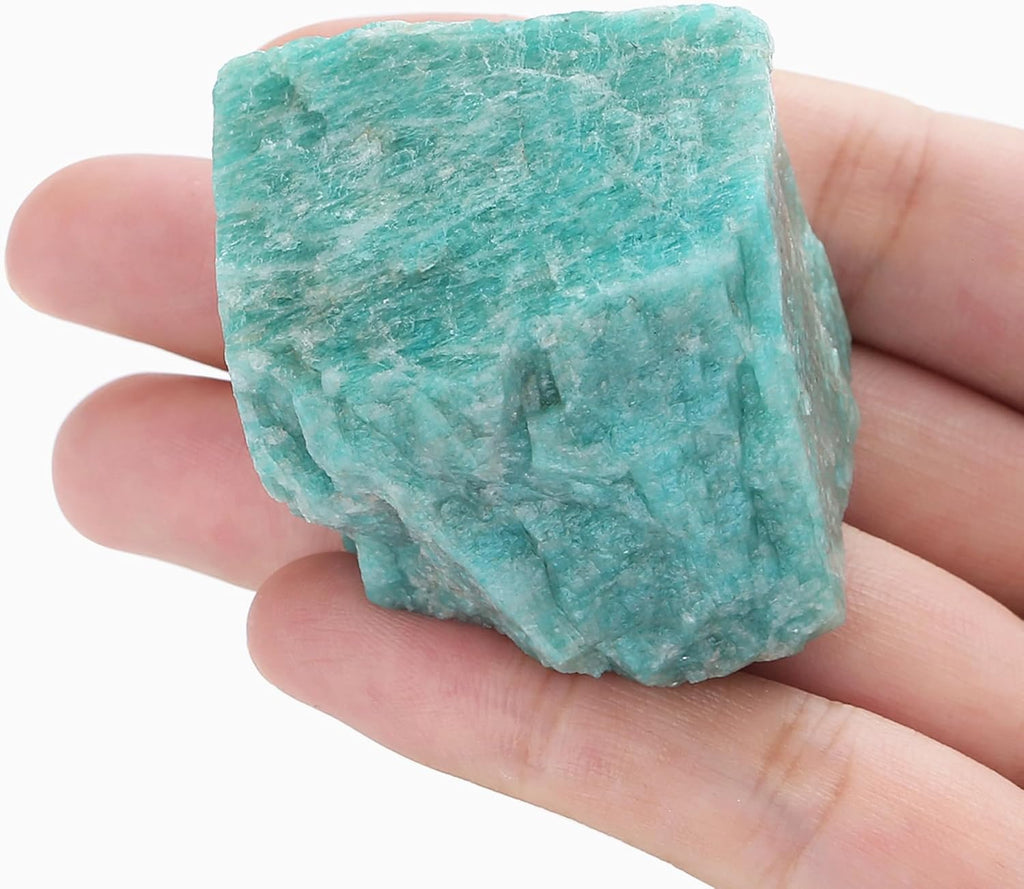 XIANNVXI Amazonite 1.8-2.2" Large Raw Crystals and Healing Stones Natural Rough Crystal Rocks Tumbling Cabbing Polishing Fountain Rocks 1PCS