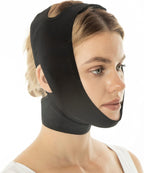 Post Surgery Neck and Chin Compression Garment Wrap Bandage, Face Slimmer, Jowl Tightening, Neck Coverage, Chin Lifting Strap (M)
