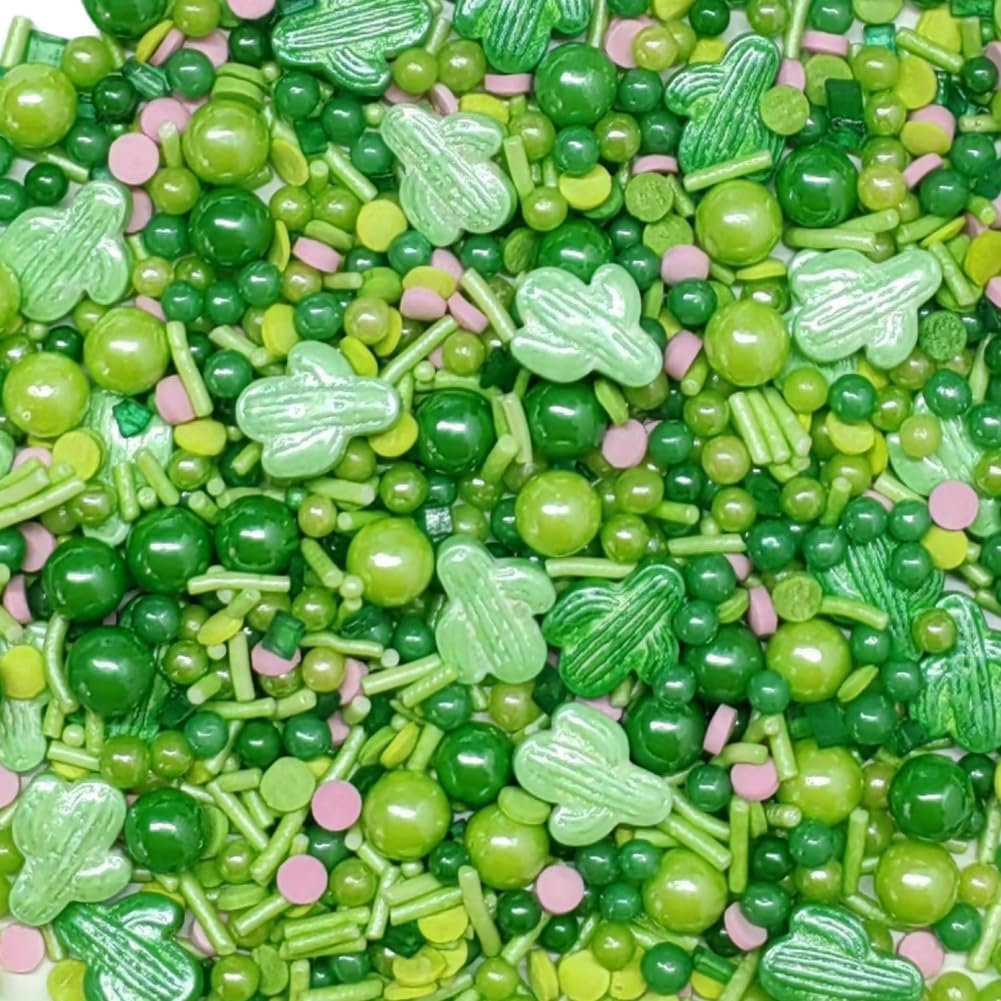 Edible Cactus Sprinkles St Patrick's Day Green Baking Sprinkle Cake Cupcake Toppers Cookie Ice Cream Donut Decoration 95g/3.35oz