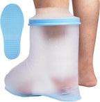 Waterproof Foot Cover for Shower Adult, with Non-Slip Padding Bottom, Ankle Wound Protector Bath Adult Watertight Cast Bag Showering for Surgery Foot, Soft Comfortable Ankle Cast Cover