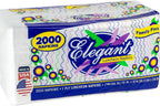 Stock Your Home 12 Inch Disposable Napkins - Made in The USA 1 Ply White Dinner Napkins - Paper Napkins for Dinner, Parties, Crafts, Daily Use - 2000 Pack
