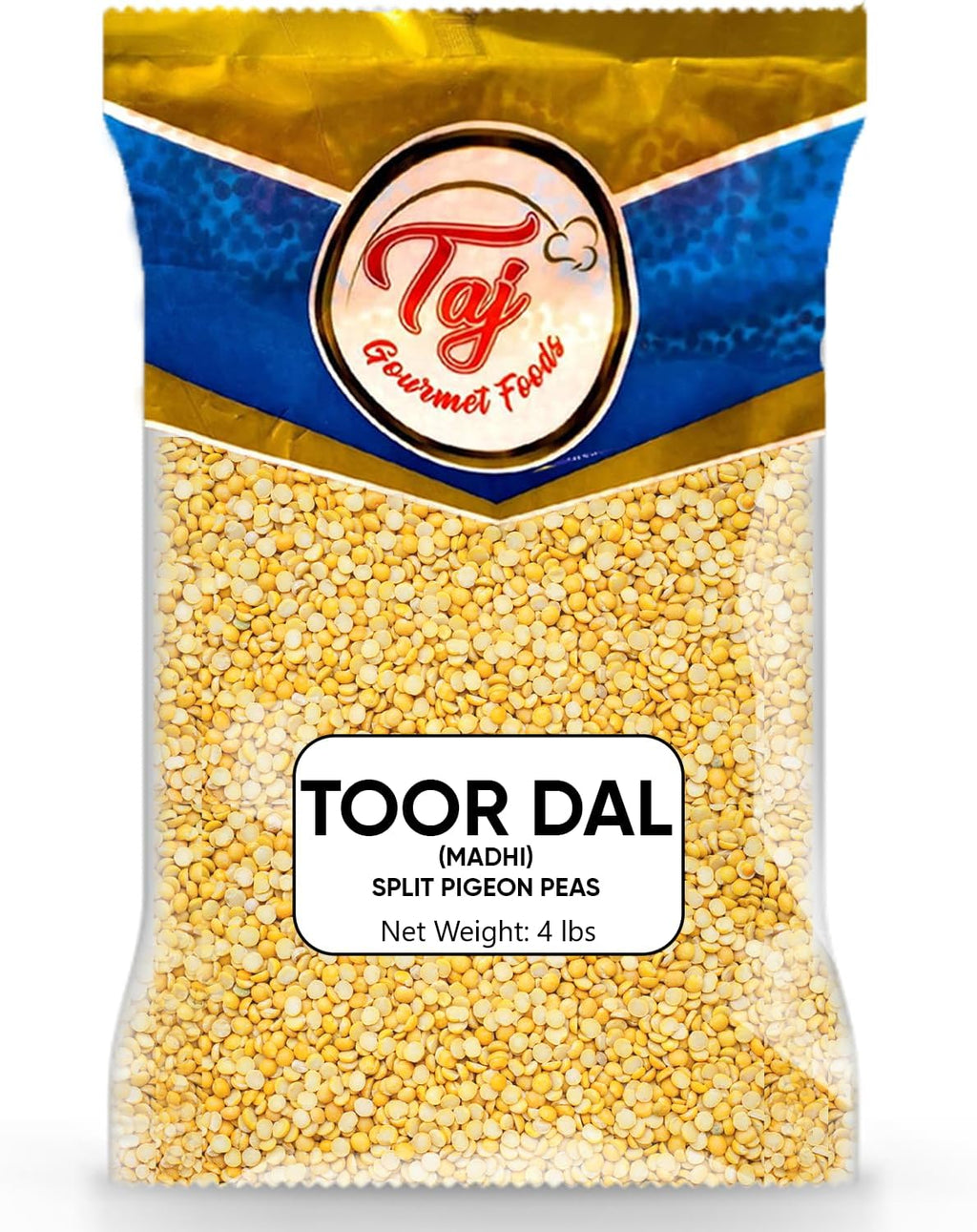 TAJ Premium Indian Toor Dal Kori, Unoily, Madhi, (4-Pounds)