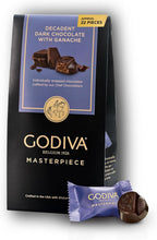 Godiva Masterpiece Dark Chocolate Bag, Individually Wrapped with Ganache Center, Gourmet Gift for Birthday, Holiday, Kosher, Halal, 7oz
